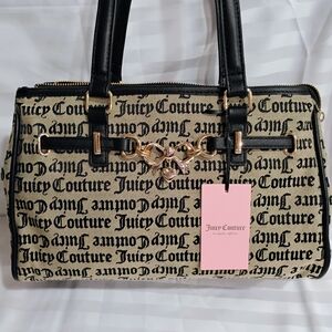 Juicy Couture Black and Cream Satchel